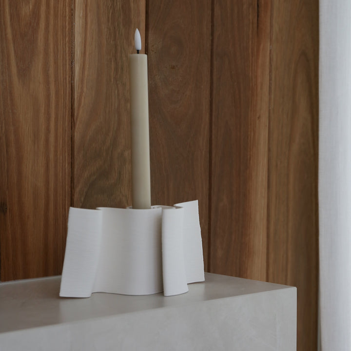 DESIGNSTUFF VIAH LED Candle, Sand (Set of 2)