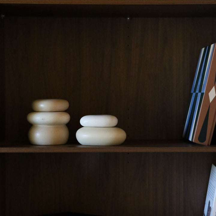 FERM LIVING Pebble Box, Large, H14cm, Sand/Cream