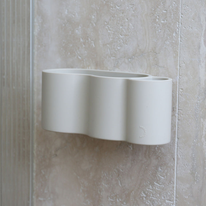 DESIGNSTUFF CURV Shower Caddy, Silicone/Adhesive, White