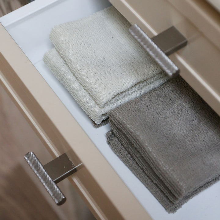 ENKEL STUDIO Microfibre Cloths, Cream/Taupe (Set of 8)