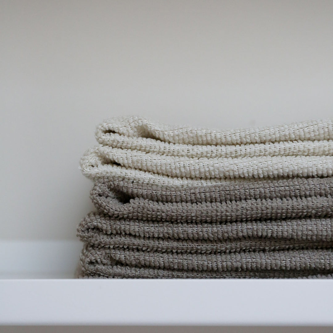 ENKEL STUDIO Microfibre Cloths, Cream/Taupe (Set of 8)