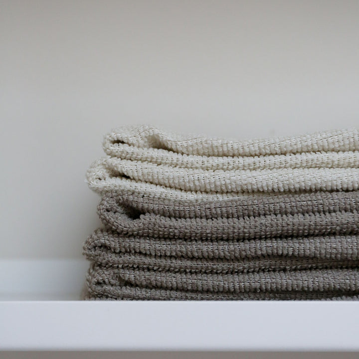 ENKEL STUDIO Microfibre Cloths, Cream/Taupe (Set of 8)