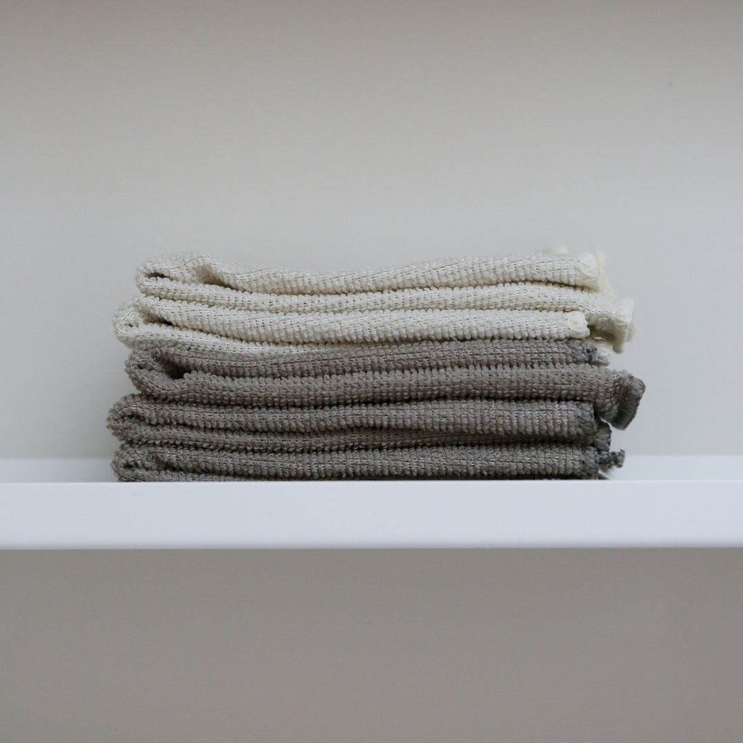 ENKEL STUDIO Microfibre Cloths, Cream/Taupe (Set of 8)