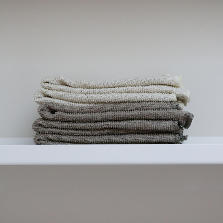 ENKEL STUDIO Microfibre Cloths, Cream/Taupe (Set of 8)