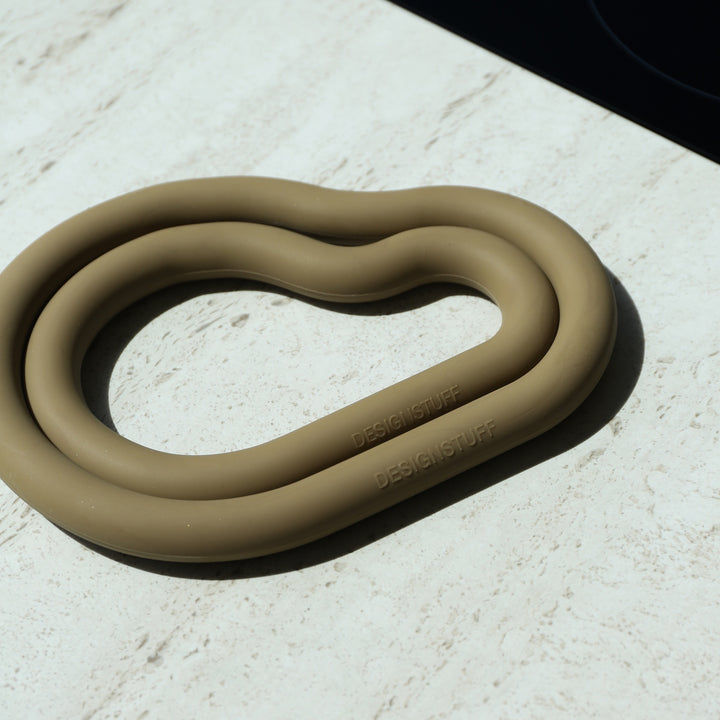 DESIGNSTUFF RUND Curve Trivet Gift Set, Fern