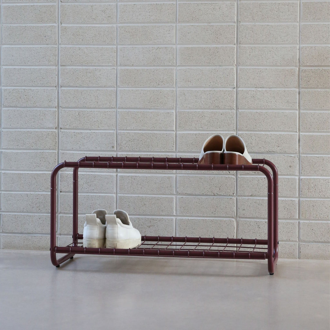 DESIGNSTUFF FORMA Shoe Rack, Burgundy