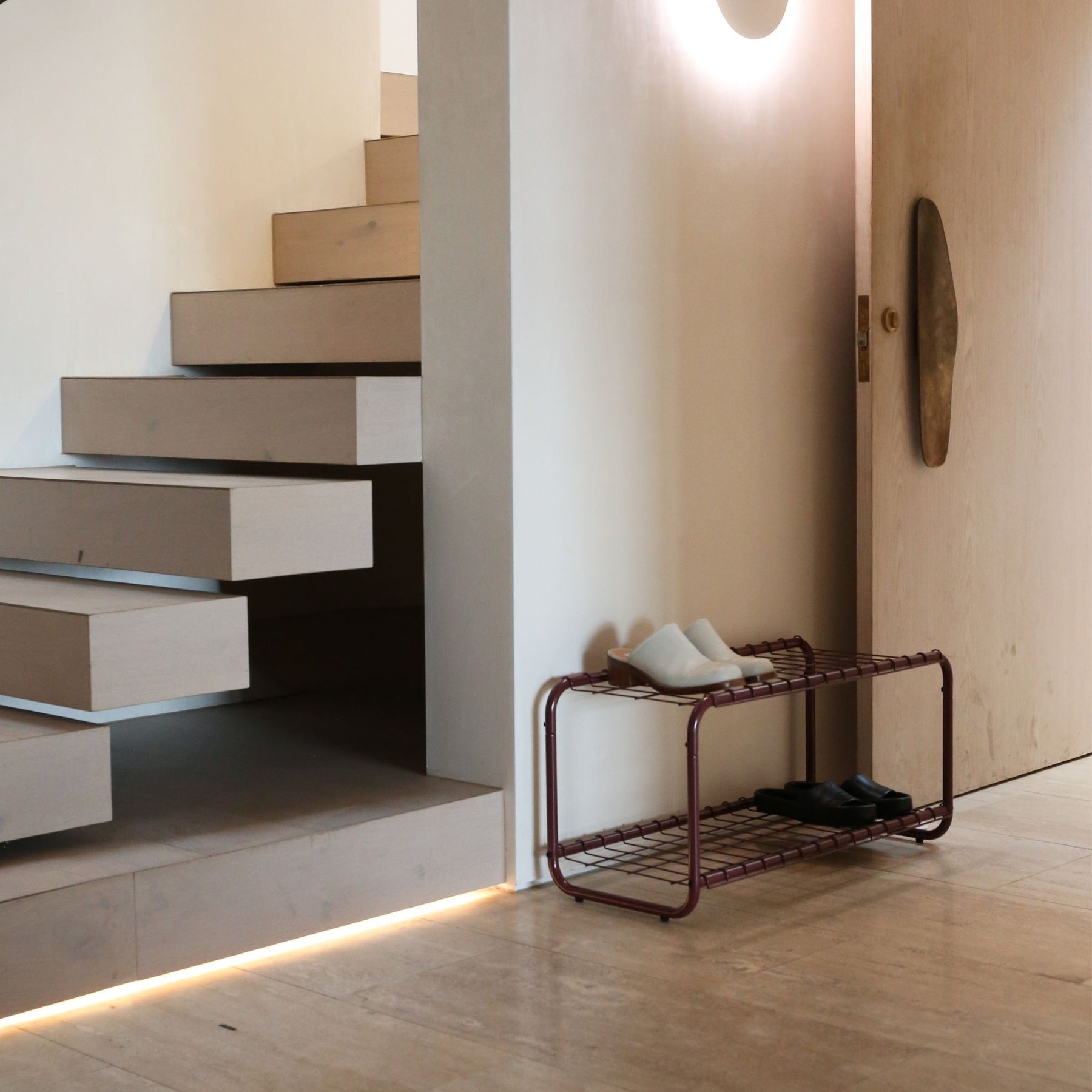 DESIGNSTUFF FORMA Shoe Rack, Burgundy