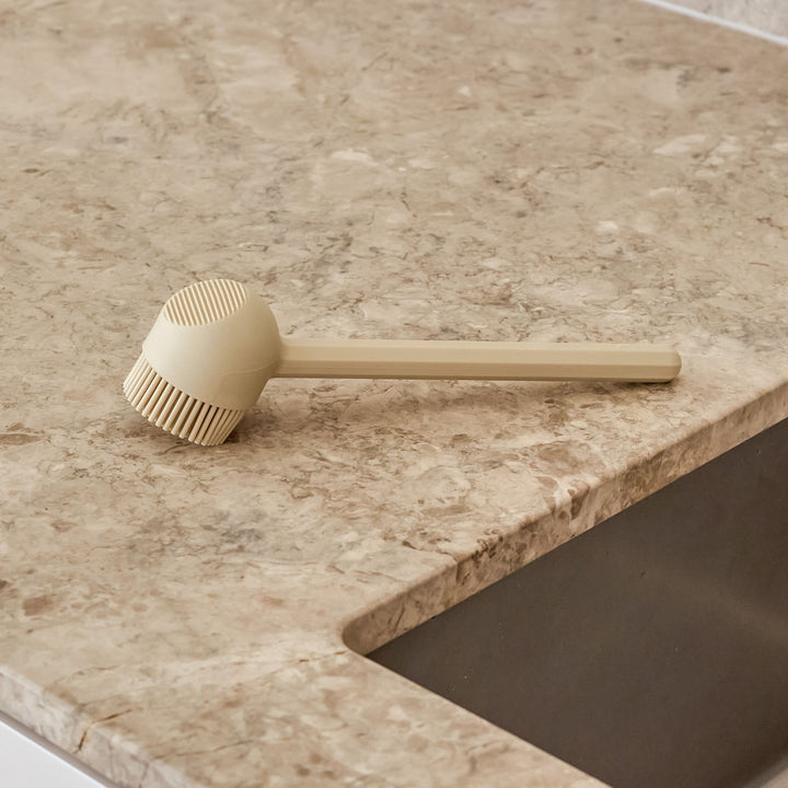 DESIGNSTUFF RUND Dish Brush, Silicone, Sand
