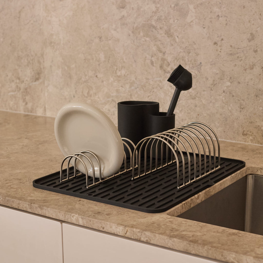 DESIGNSTUFF VANA Dish Brush, Silicone, Black