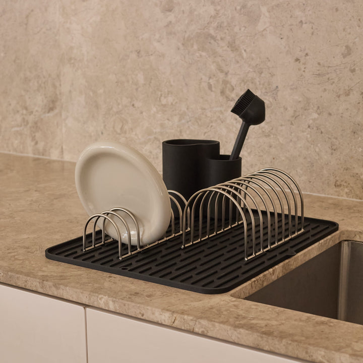 DESIGNSTUFF VANA Dish Brush, Silicone, Black