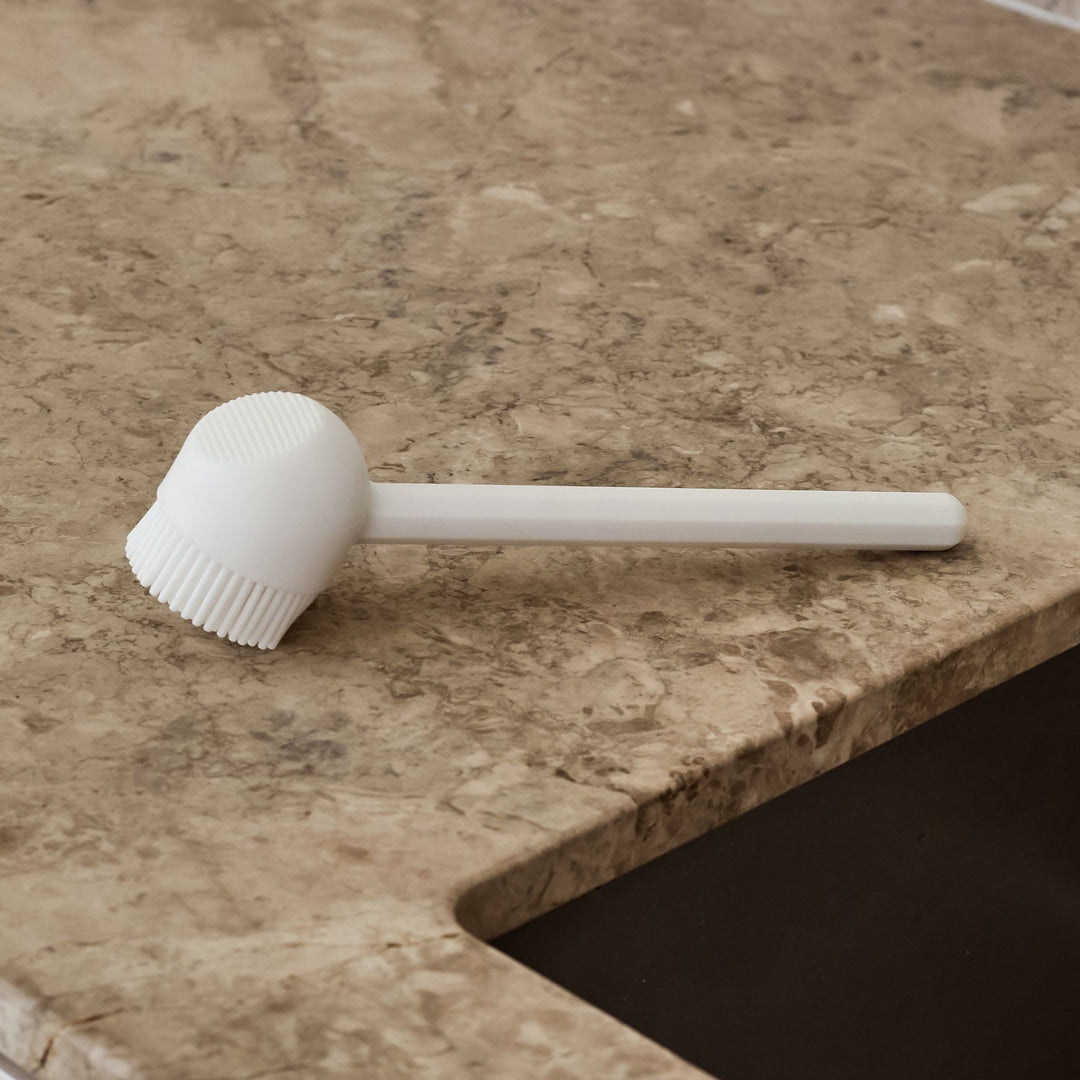 DESIGNSTUFF RUND Dish Brush, Silicone, White