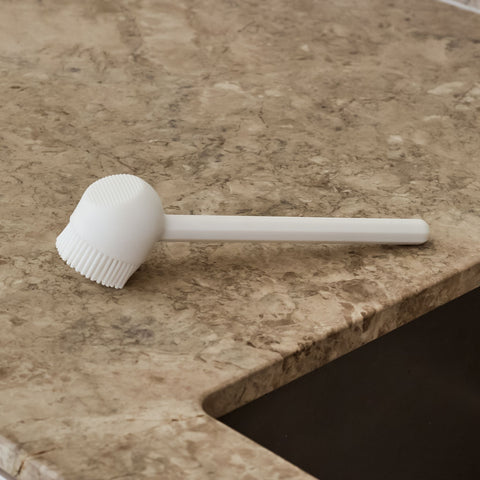 DESIGNSTUFF RUND Dish Brush, Silicone, White