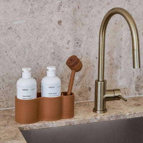 DESIGNSTUFF VANA Sink Caddy, Silicone, Camel