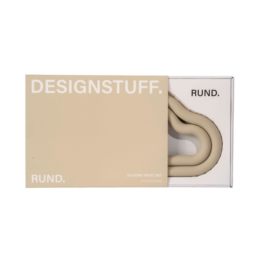 DESIGNSTUFF RUND Curve Trivet Gift Set, Sand