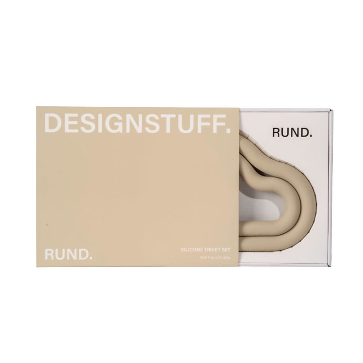 DESIGNSTUFF RUND Curve Trivet Gift Set, Sand