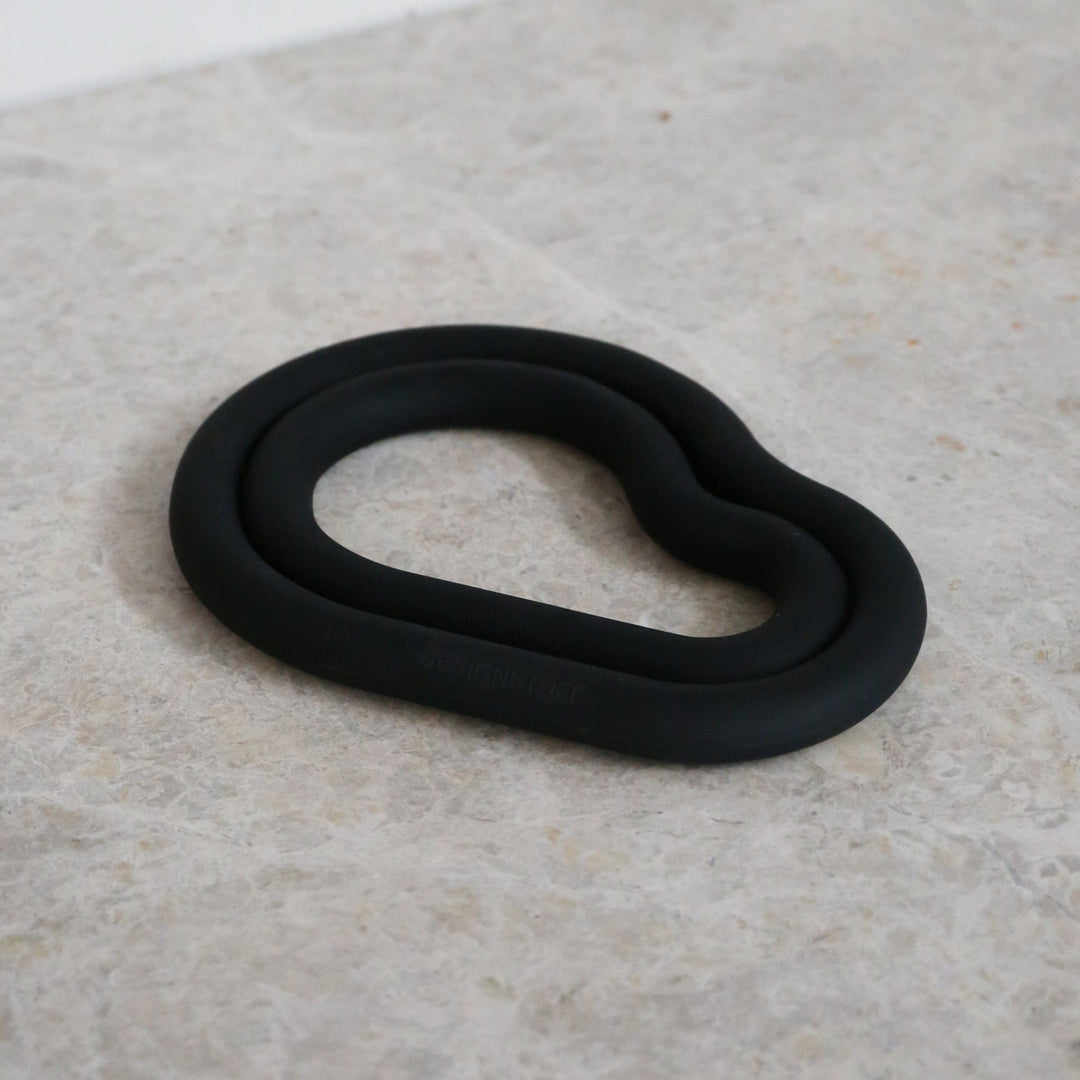 DESIGNSTUFF RUND Curve Trivet Gift Set, Black