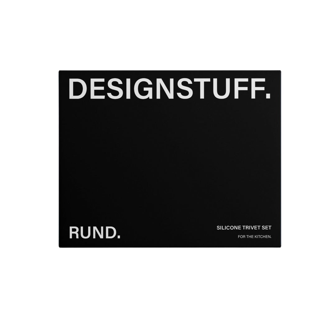 DESIGNSTUFF RUND Curve Trivet Gift Set, Black