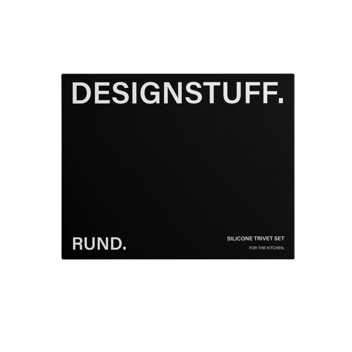DESIGNSTUFF RUND Curve Trivet Gift Set, Black