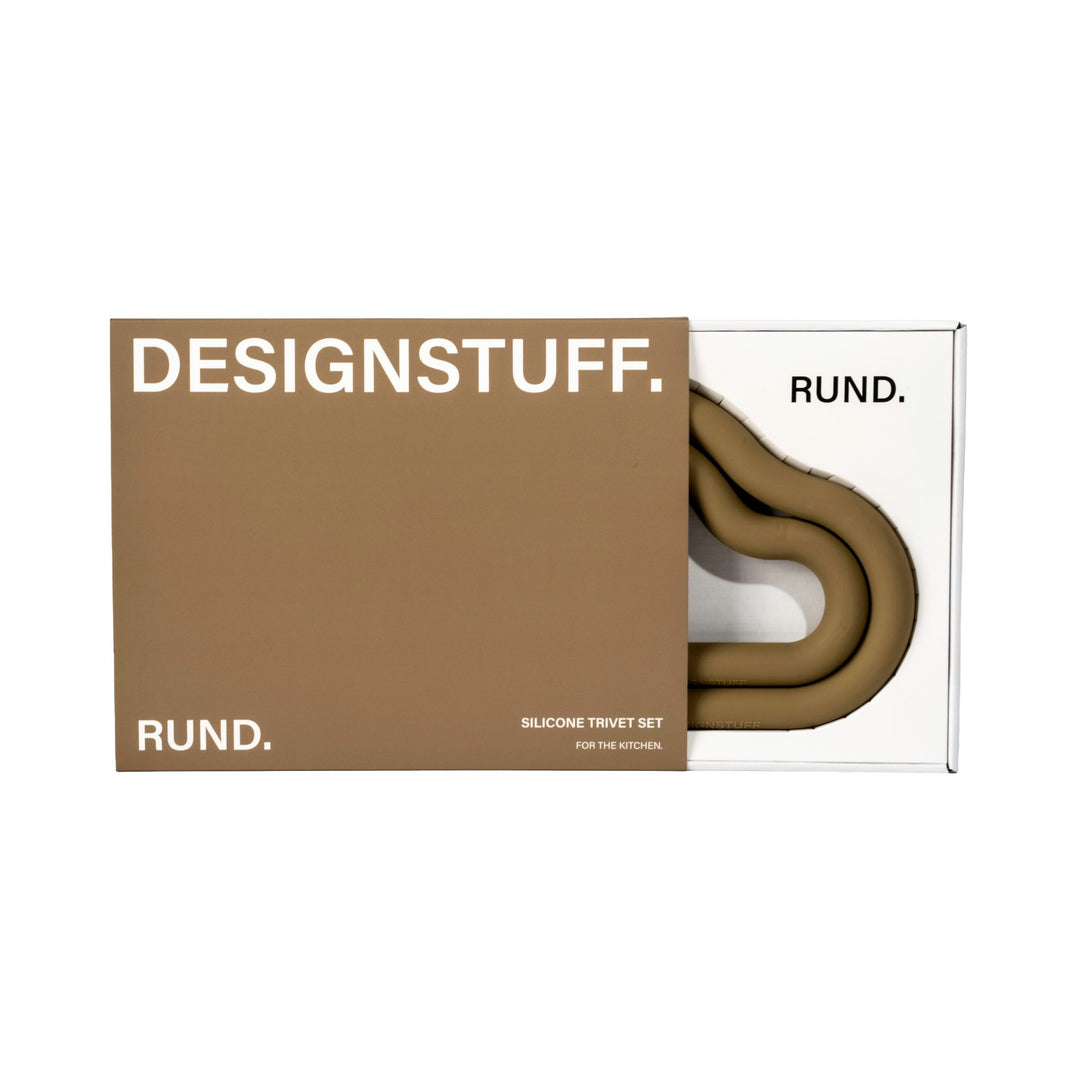 DESIGNSTUFF RUND Curve Trivet Gift Set, Fern