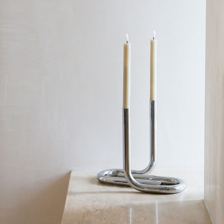 DESIGNSTUFF VIAH LED Candle, Set of 2, Sand