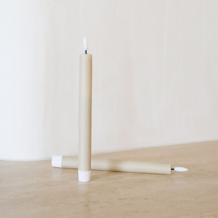 DESIGNSTUFF VIAH LED Candle, Set of 2, Sand