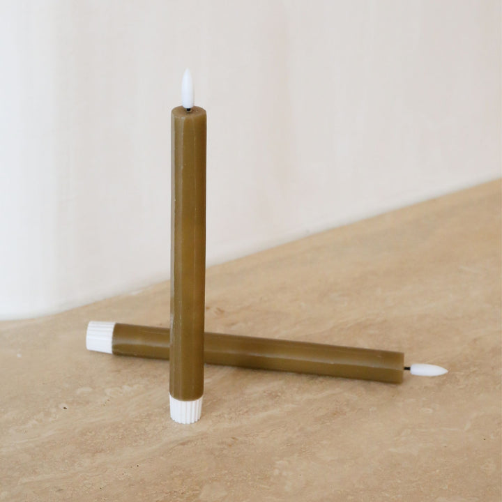DESIGNSTUFF VIAH LED Candle, Set of 2, Fern
