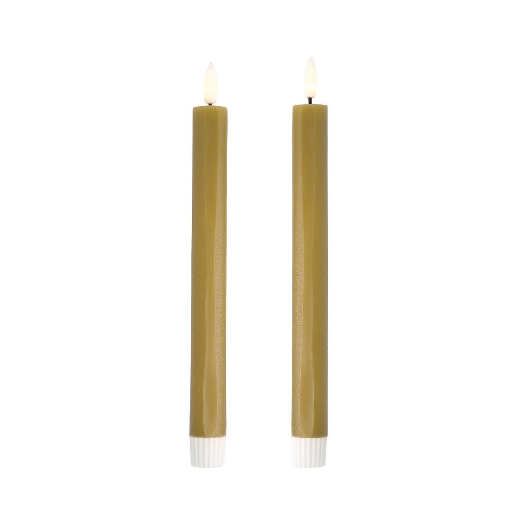 DESIGNSTUFF VIAH LED Candle, Set of 2, Fern