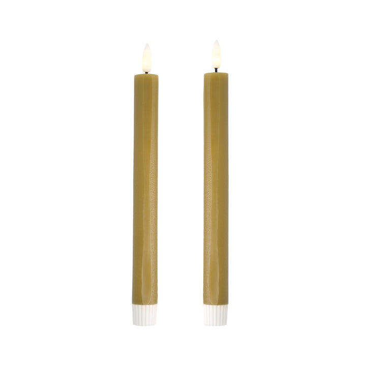 DESIGNSTUFF VIAH LED Candle, Set of 2, Fern