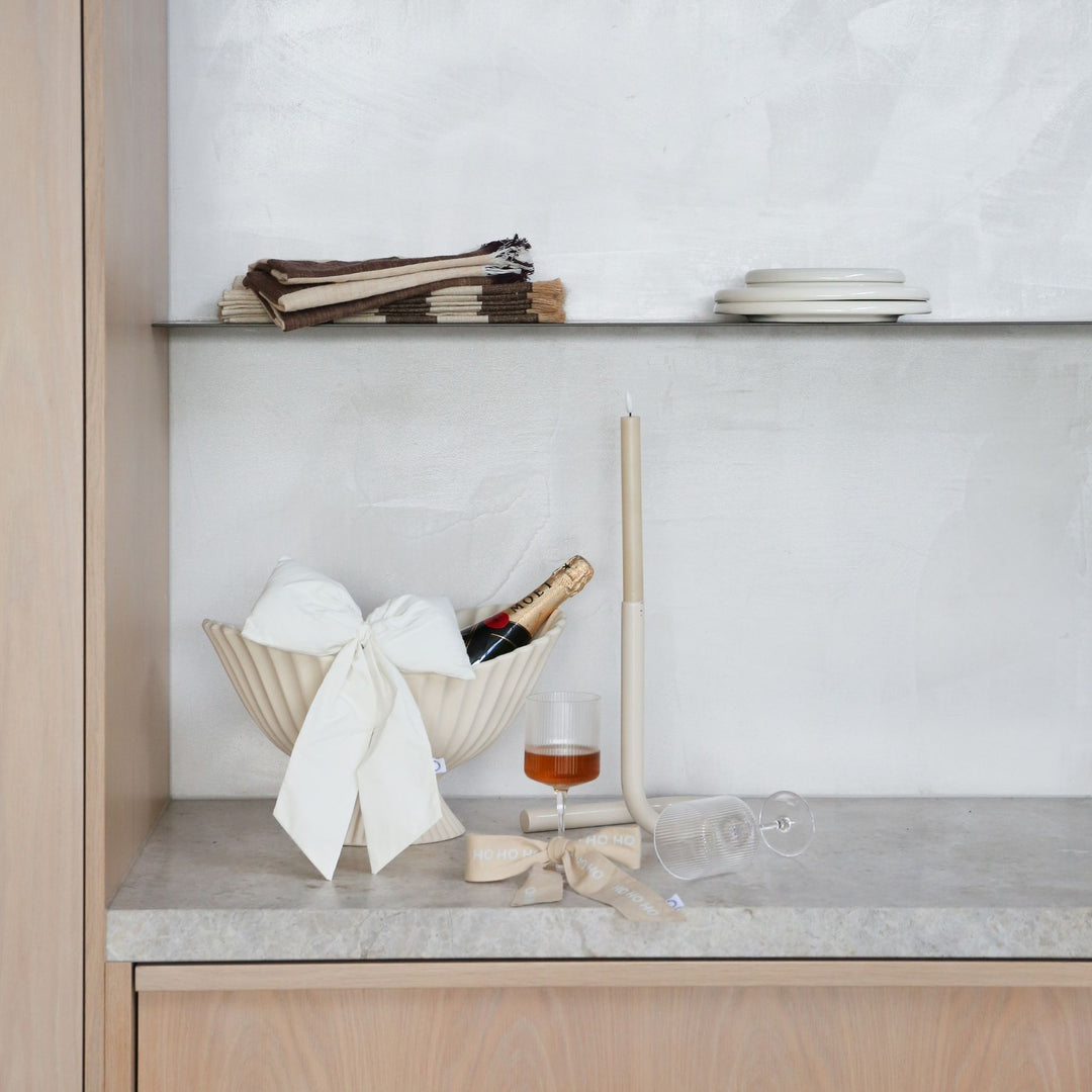 DESIGNSTUFF LUVA Bow for Hanging, H32 cm, Cream