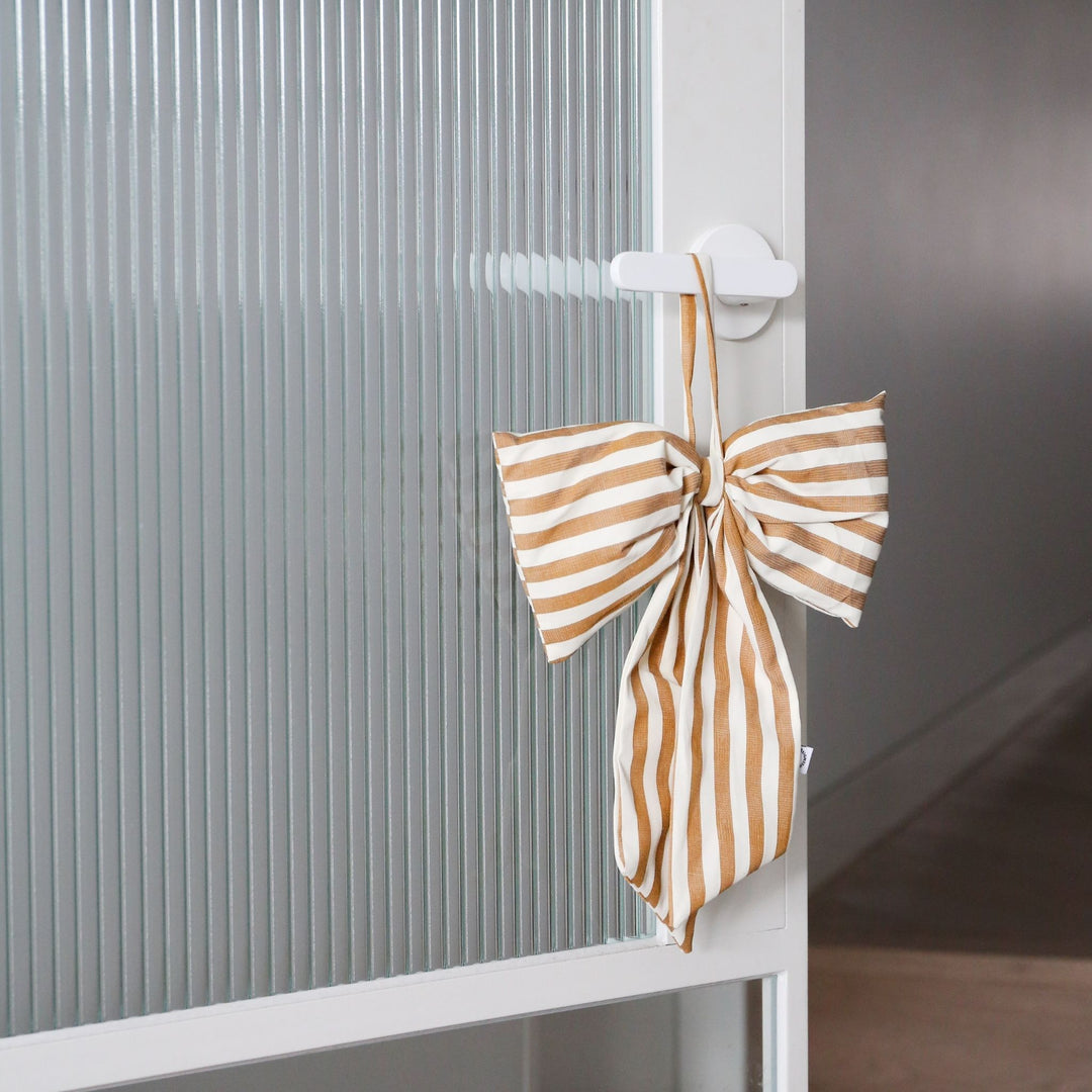 DESIGNSTUFF LUVA Bow for Hanging, H32 cm, Stripe Cream/Fern