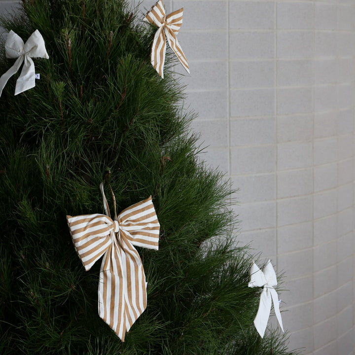 DESIGNSTUFF LUVA Bow for Hanging, H32 cm, Stripe Cream/Fern