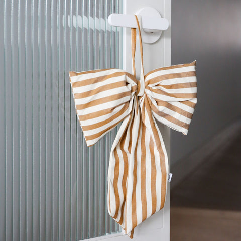 DESIGNSTUFF LUVA Bow for Hanging, H32 cm, Stripe Cream/Fern