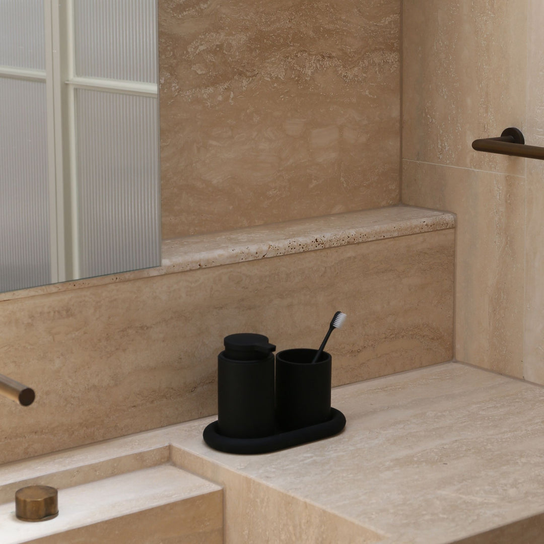 DESIGNSTUFF ARC Tumbler/Toothbrush Holder, Black