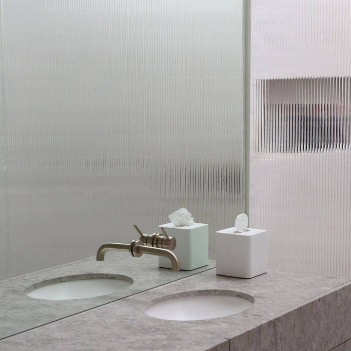 DESIGNSTUFF ARC Square Tissue Box, White