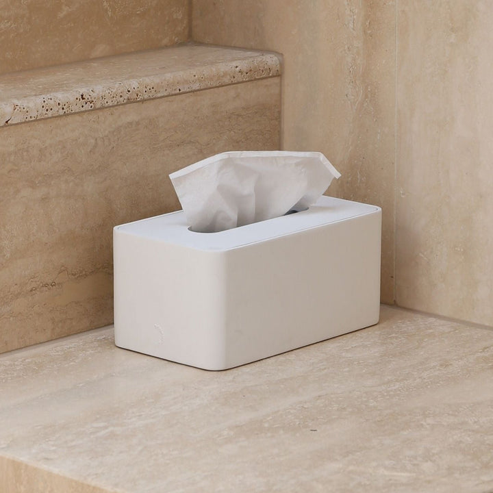 DESIGNSTUFF ARC Rectangle Tissue Box, White