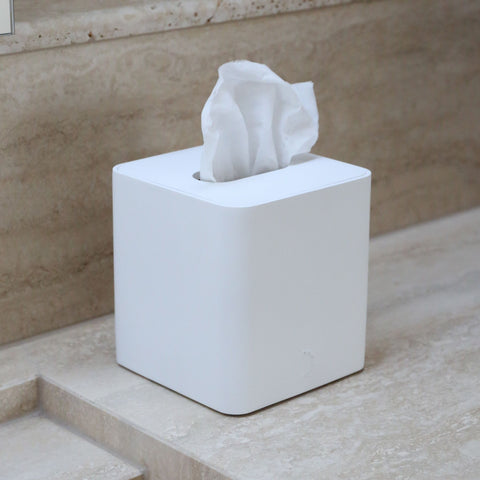 DESIGNSTUFF ARC Square Tissue Box, White