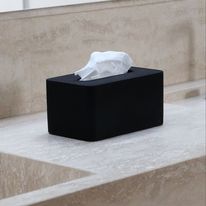 DESIGNSTUFF ARC Rectangle Tissue Box, Black