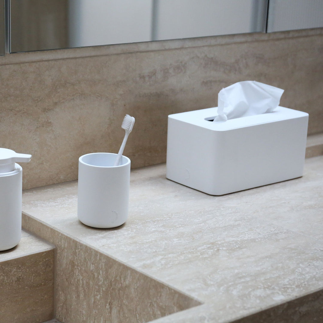 DESIGNSTUFF ARC Rectangle Tissue Box, White
