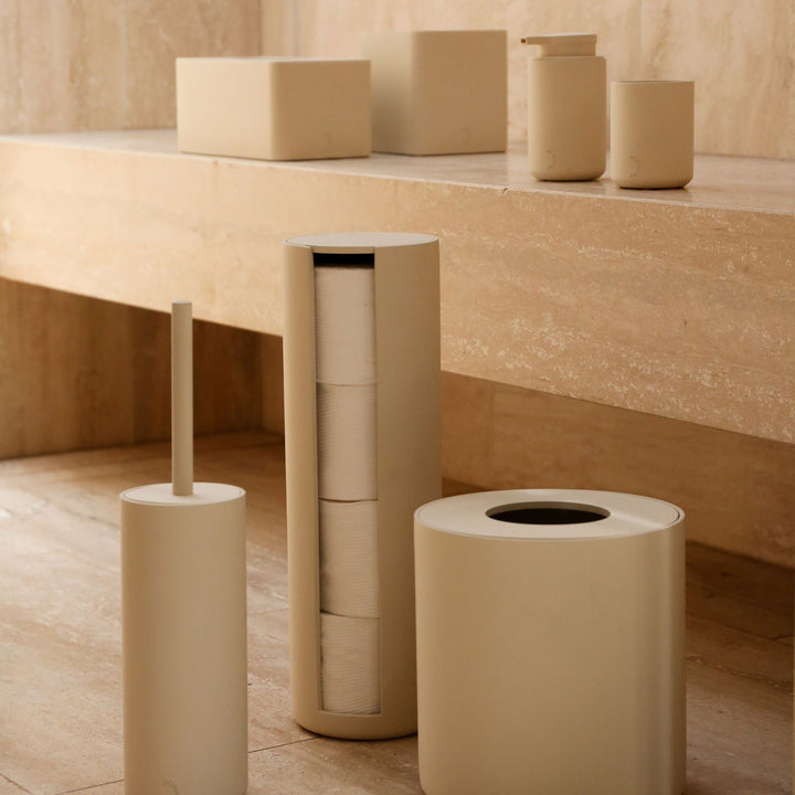 DESIGNSTUFF ARC Toilet Paper Storage Holder, Sand