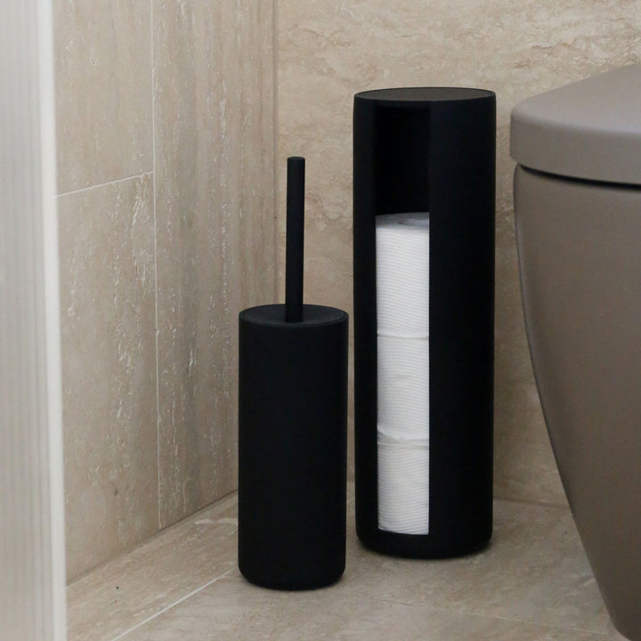 DESIGNSTUFF ARC Toilet Paper Storage Holder, Black