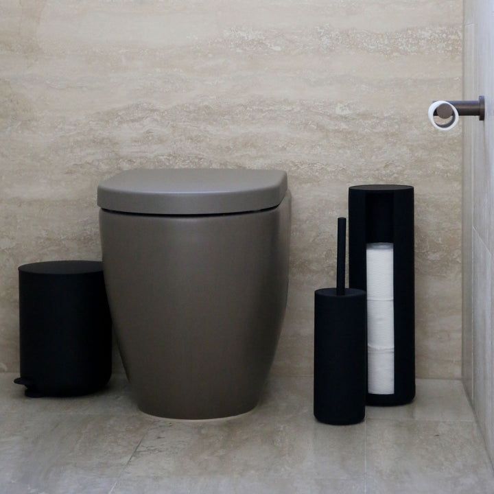 DESIGNSTUFF ARC Toilet Paper Storage Holder, Black