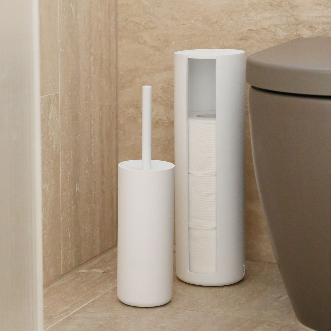 DESIGNSTUFF ARC Toilet Paper Storage Holder, White