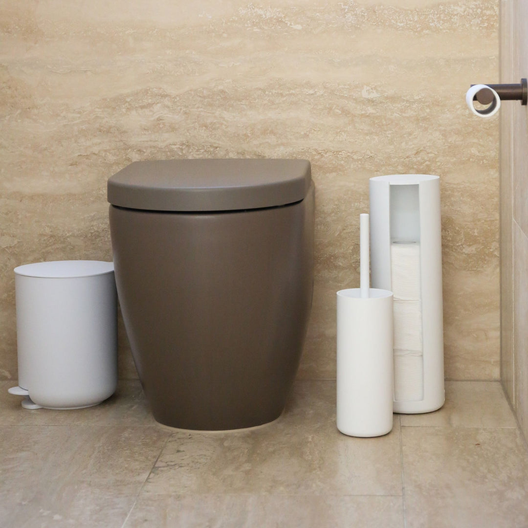DESIGNSTUFF ARC Toilet Paper Storage Holder, White