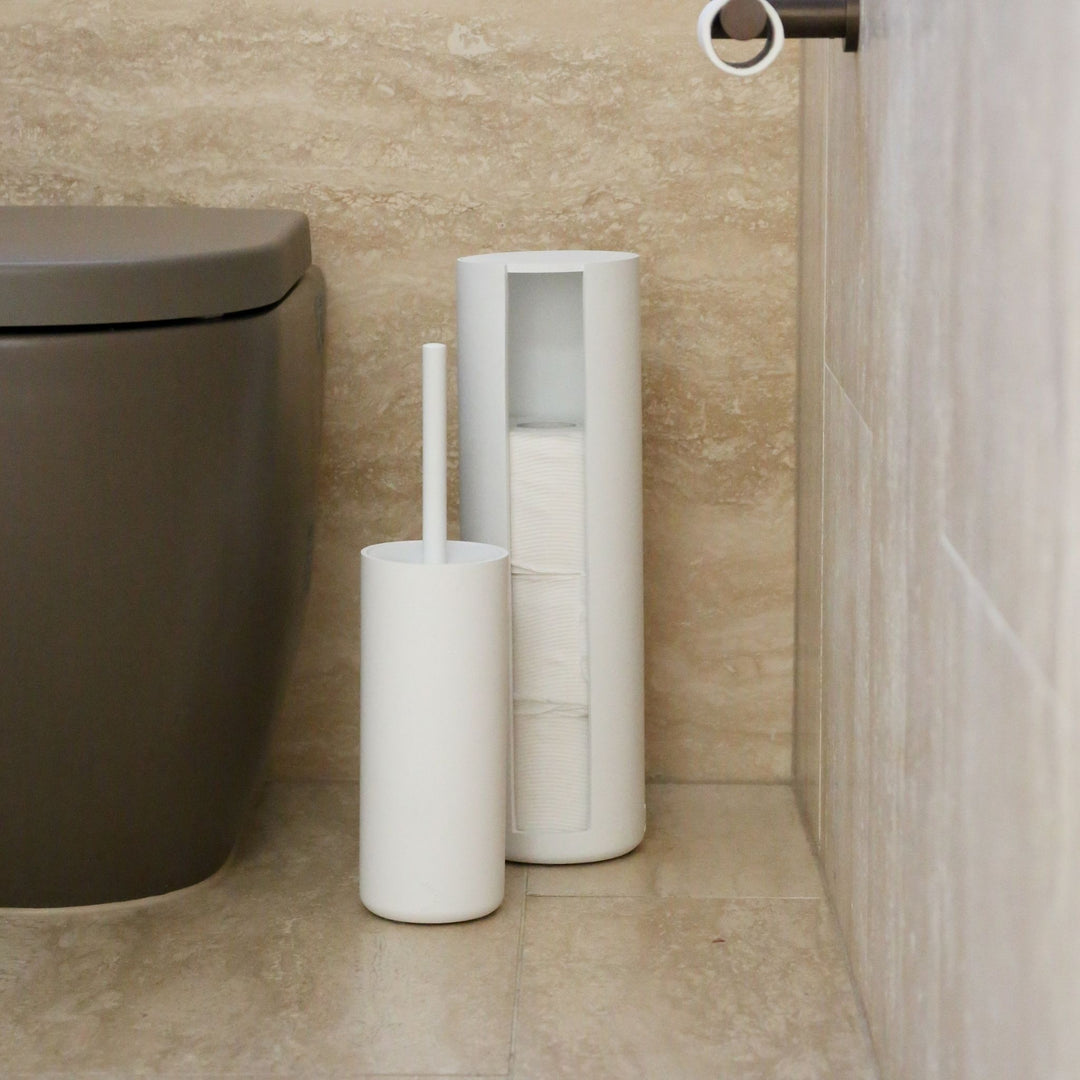 DESIGNSTUFF ARC Toilet Paper Storage Holder, White