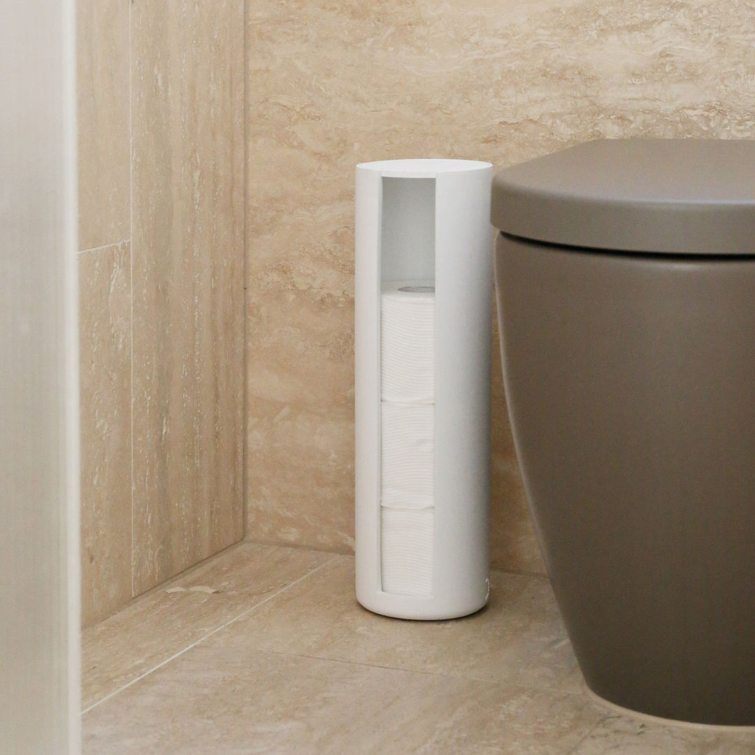 DESIGNSTUFF ARC Toilet Paper Storage Holder, White