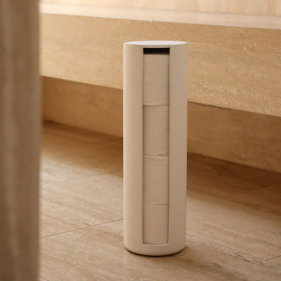 DESIGNSTUFF ARC Toilet Paper Storage Holder, White