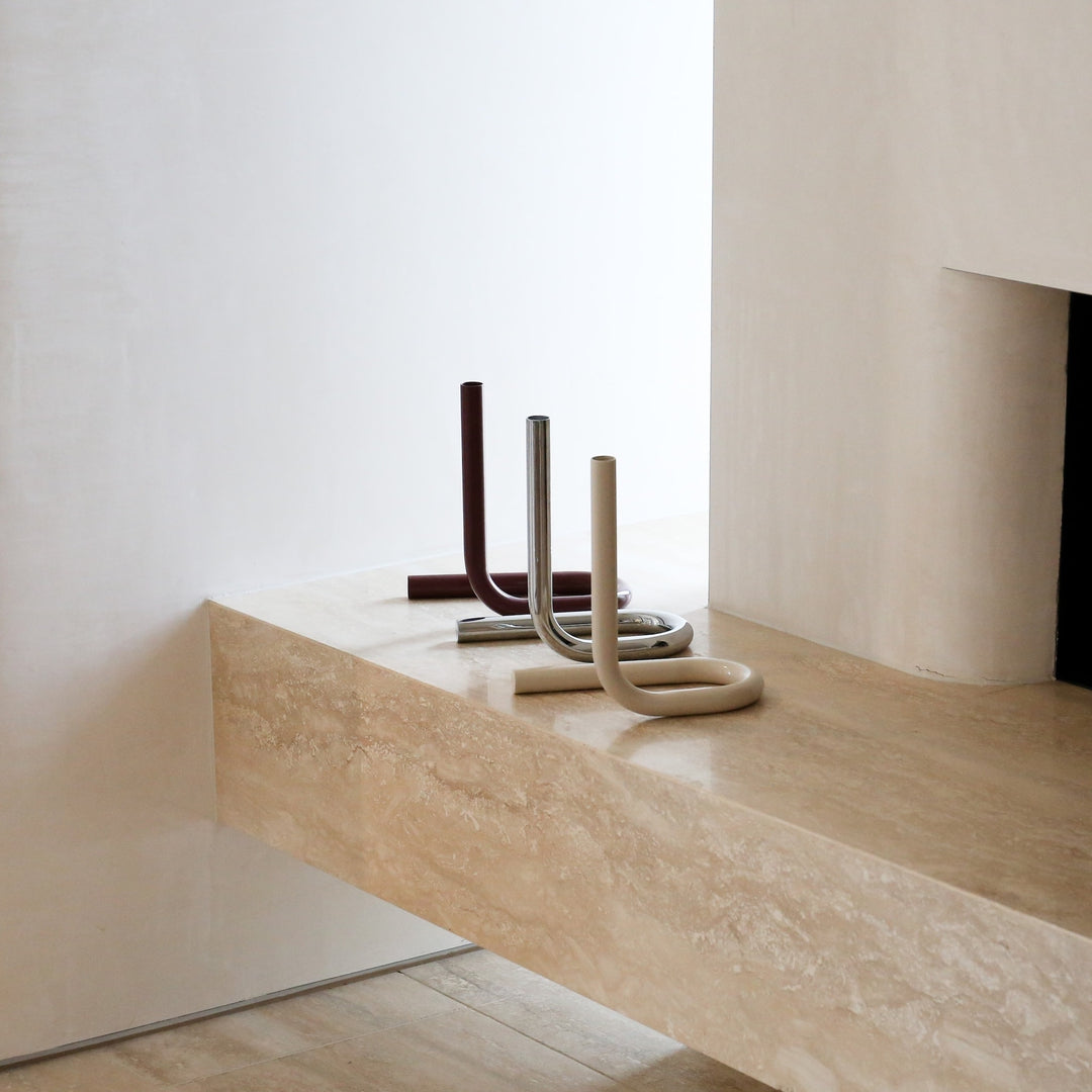 DESIGNSTUFF VIAH Candle Holder, Burgundy
