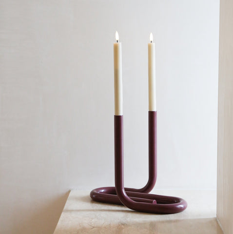 DESIGNSTUFF VIAH Candle Holder, Burgundy