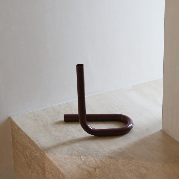 DESIGNSTUFF VIAH Candle Holder, Burgundy