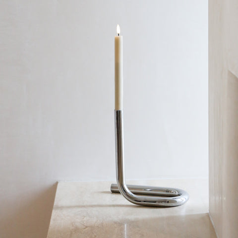 DESIGNSTUFF VIAH Candle Holder, Chrome